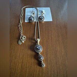 Lia Sophia Gold and Black Earrings and Pendant Earrings never worn.